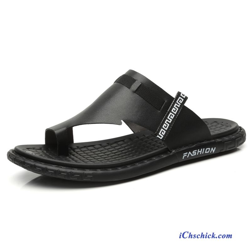 Schuhe Flip Flops Tragen Persönlichkeit Casual Hausschuhe Weiche Sohle Sandfarben Schwarz Billige