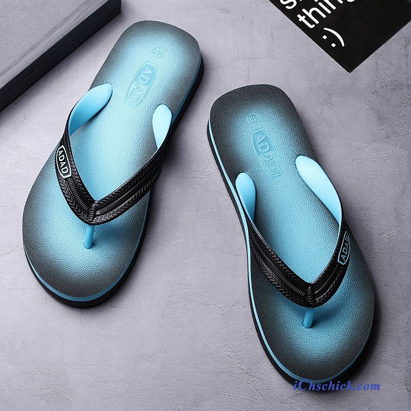 Schuhe Flip Flops Trend Draussen Sandalen Hausschuhe Sommer Sandfarben Blau