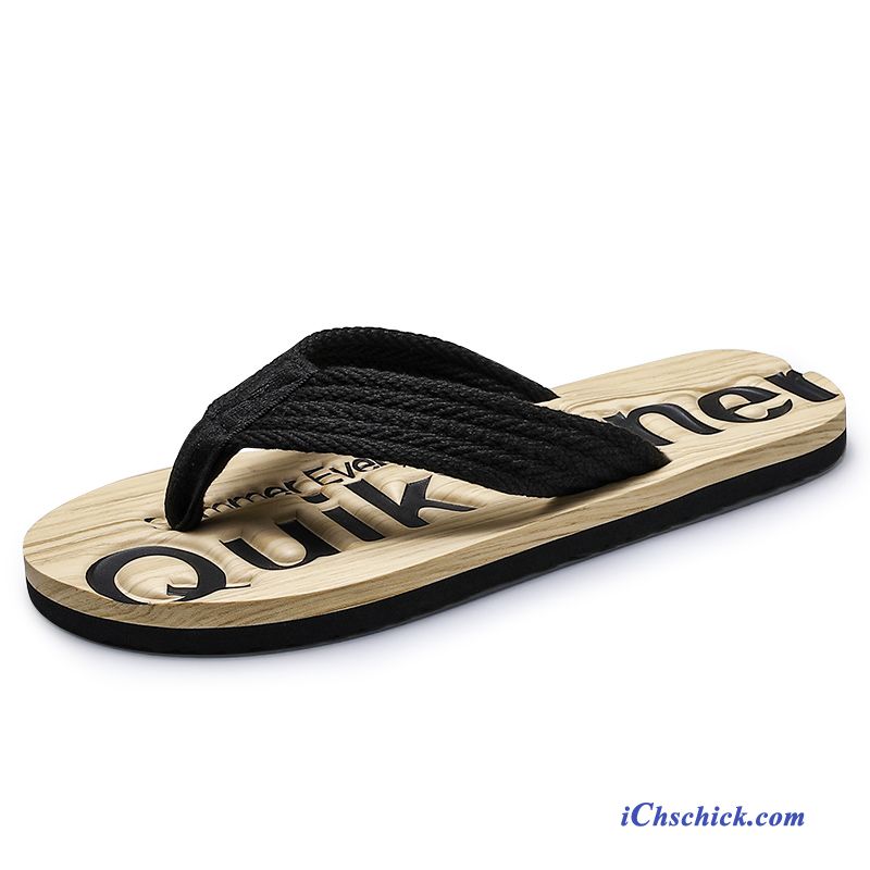 Schuhe Flip Flops Trend Rutschsicher Outwear Mode Sommer Sandfarben Schwarz Günstig