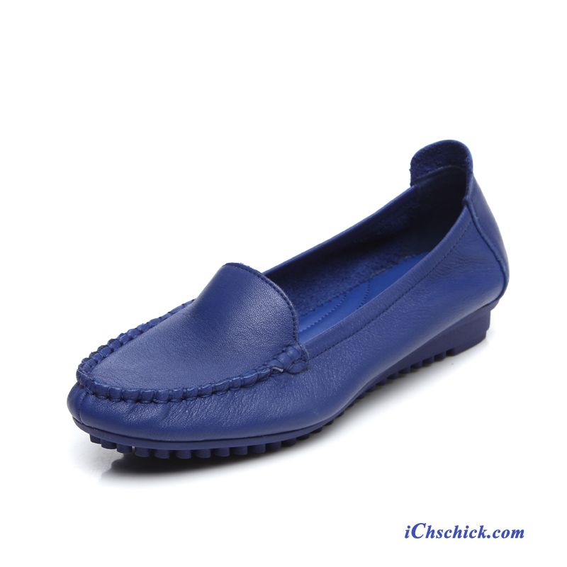 Schuhe Halbschuhe Damen Schnürschuhe Weiche Sohle Neue Feder Blau Discount