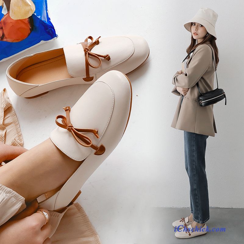 Schuhe Halbschuhe Flache Allgleiches Feder Trend Sommer Weiß Beige Hell Billige