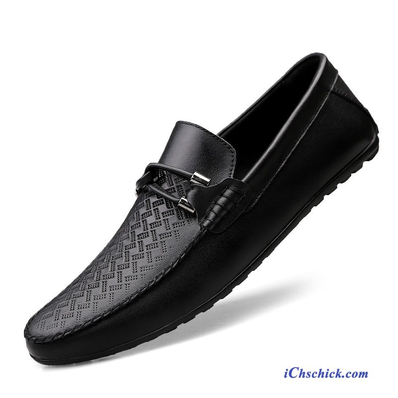 Schuhe Halbschuhe Neue Casual Weiche Sohle Lederschuhe British Schwarz Discount