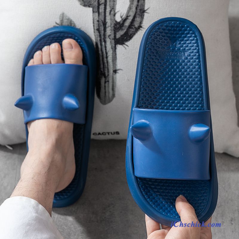 Schuhe Hausschuhe Dicke Sohle Pantolette Outwear Badezimmer Sommer Blau Online