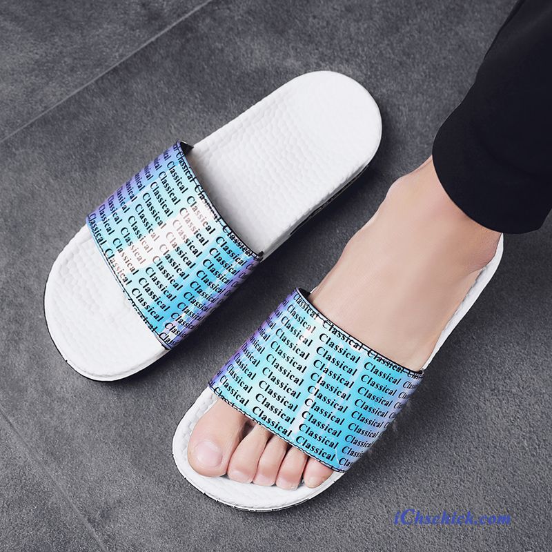 Schuhe Hausschuhe Persönlichkeit Sandalen Neue Sommer Pantolette Sandfarben Blau Günstig