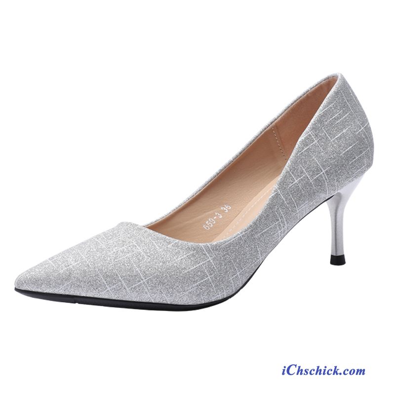 Schuhe Pumps Schnürschuhe Damen Mittlere Ferse Mädchen Spitze Silber Beige Kaufen