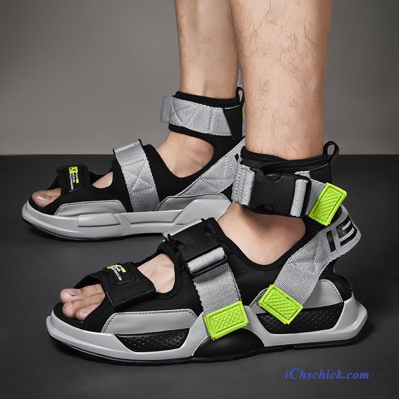 Schuhe Sandalen Allgleiches Rom Neue Trend Jugend Sandfarben Grau Rot Günstig