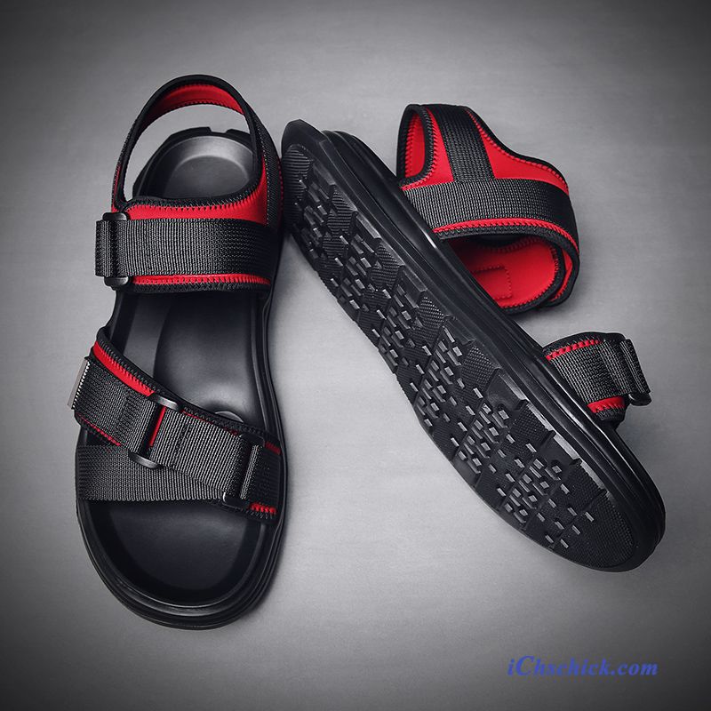 Schuhe Sandalen Atmungsaktiv Trend Licht Sommer Allgleiches Sandfarben Rot Verkaufen