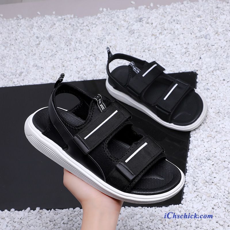 Schuhe Sandalen Casual Trend Sommer Draussen Outwear Sandfarben Schwarz Geschäft