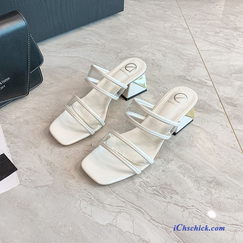 Schuhe Sandalen Damen Pumps Sommer Kristall Outwear Beige Billige