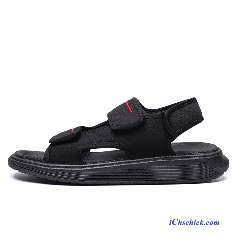 Schuhe Sandalen Dicke Sohle Sommer Trend Mode Klettverschluss Sandfarben Schwarz Kaufen