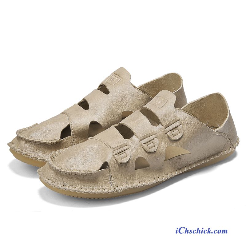 Schuhe Sandalen Fahren Neue Trend Große Größe Casual Beige Farbe Discount