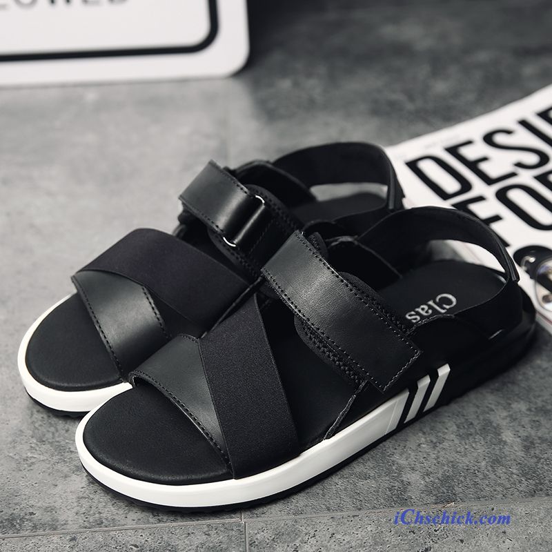 Schuhe Sandalen Lovers Sommer Echtleder Trend Casual Sandfarben Schwarz Kaufen