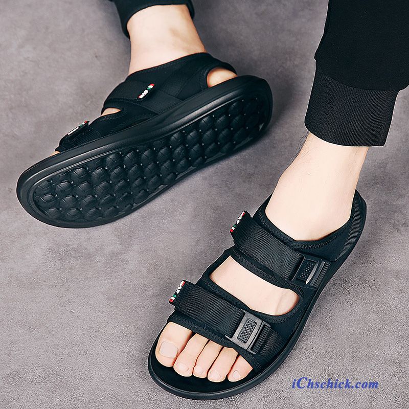 Schuhe Sandalen Pantolette Sommer Trend Allgleiches Outwear Sandfarben Schwarz Billige