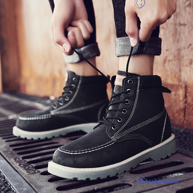 Schuhe Stiefel Hohe Atmungsaktiv Allgleiches Trend Cargo Schwarz Billig