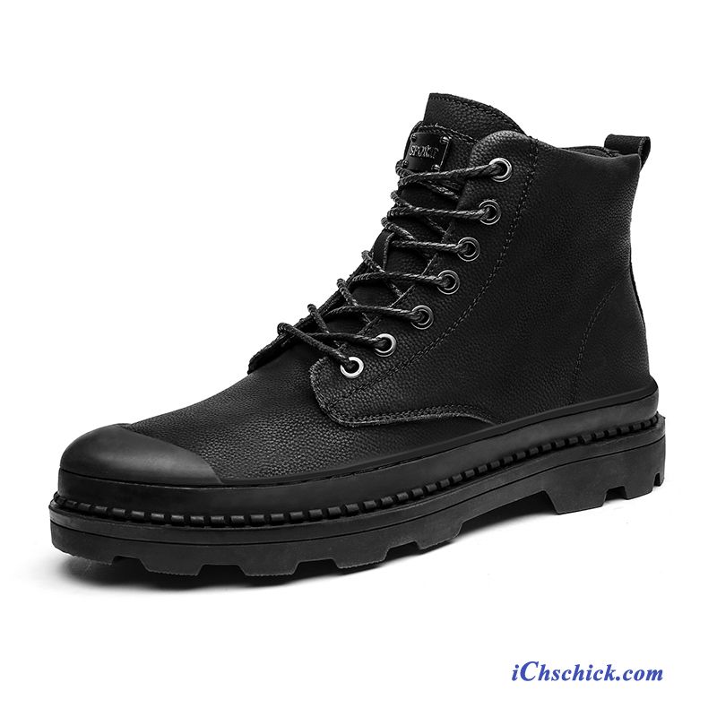 Schuhe Stiefel Kurze Stiefel Retro Hohe Cargo Martin Stiehlt Schwarz Online