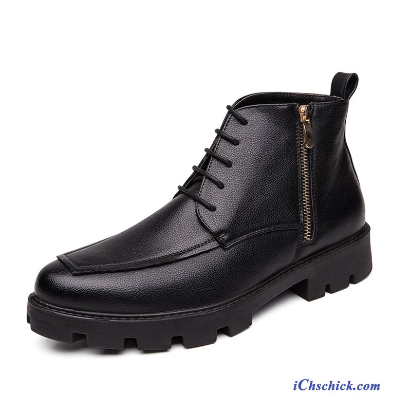 Schuhe Stiefel Spitze Sommer Reißverschluss Dicke Sohle Casual Schwarz Kaufen