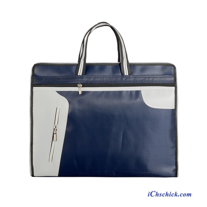 Taschen Handtaschen Aktentasche Hohe Kapazität Geschäft Herren Kreuzung Blau Billig