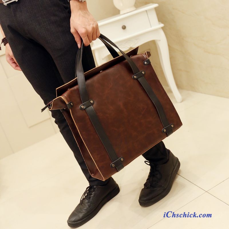 Taschen Handtaschen Freizeit Großes Paket Herren Trend Schultertaschen Braun Kaufen