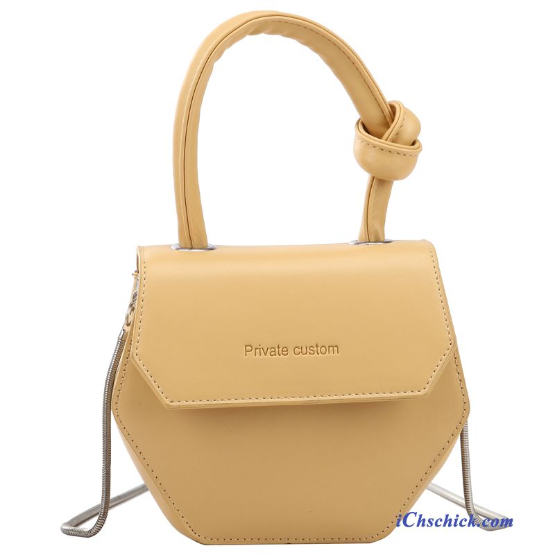 Taschen Handtaschen Mode Kette Allgleiches Trend Messenger-tasche Gelb Billige