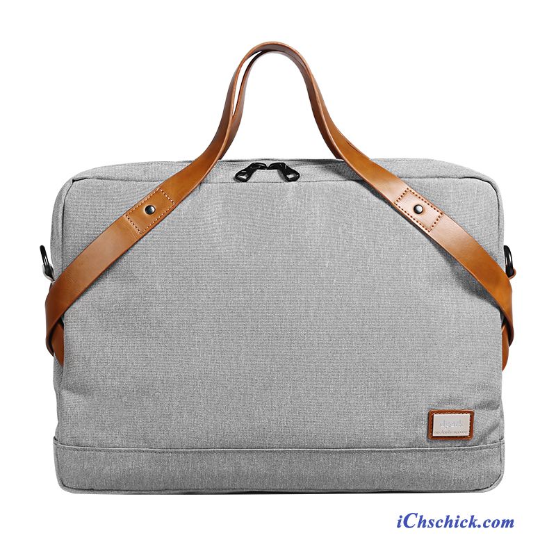 Taschen Handtaschen Mode Laptoptasche Freizeit Dateipaket Aktentasche Grau