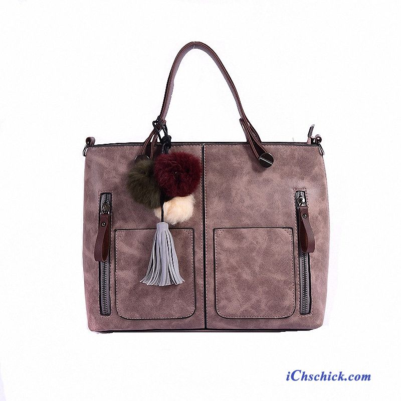 Taschen Handtaschen Retro Hohe Kapazität Großes Paket Messenger-tasche Trend Rosa Rot Angebote