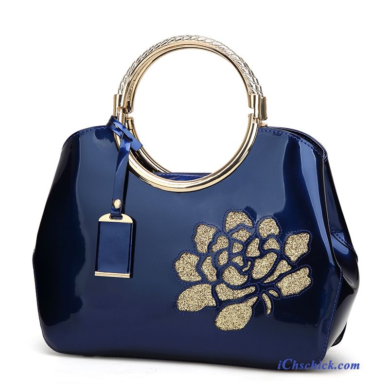 Taschen Handtaschen Tragbar Heiraten Lackleder Mode Braut Blau Online