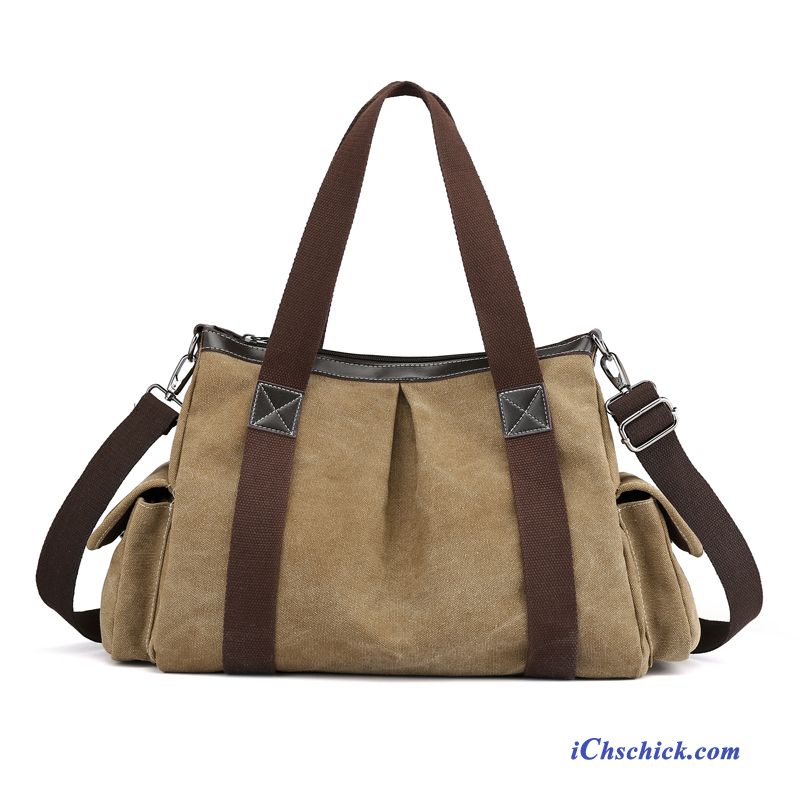 Taschen Reisetasche Mama Schultertaschen Retro Messenger-tasche Großes Paket Khaki Kaufen