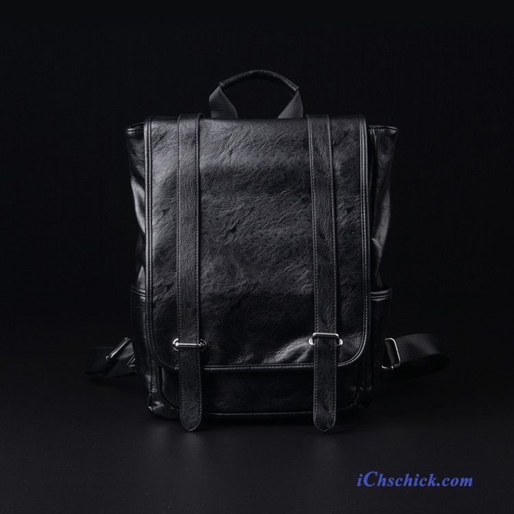 Taschen Rucksäcke Klein Rindsleder Reise Herren Rucksack Schwarz Discount