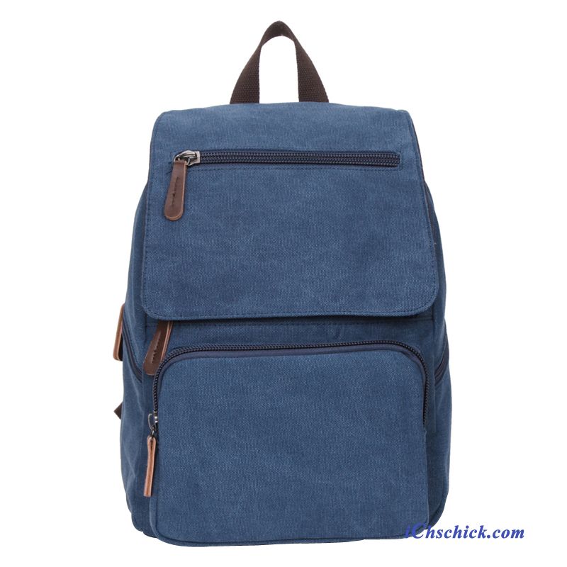 Taschen Rucksäcke Segeltuch Reise Trend Freizeit Rucksack Blau Verkaufen