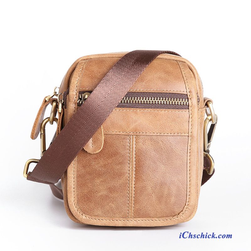 Taschen Umhängetaschen Herren Messenger-tasche Klein Kopfschicht Mini Braun Online