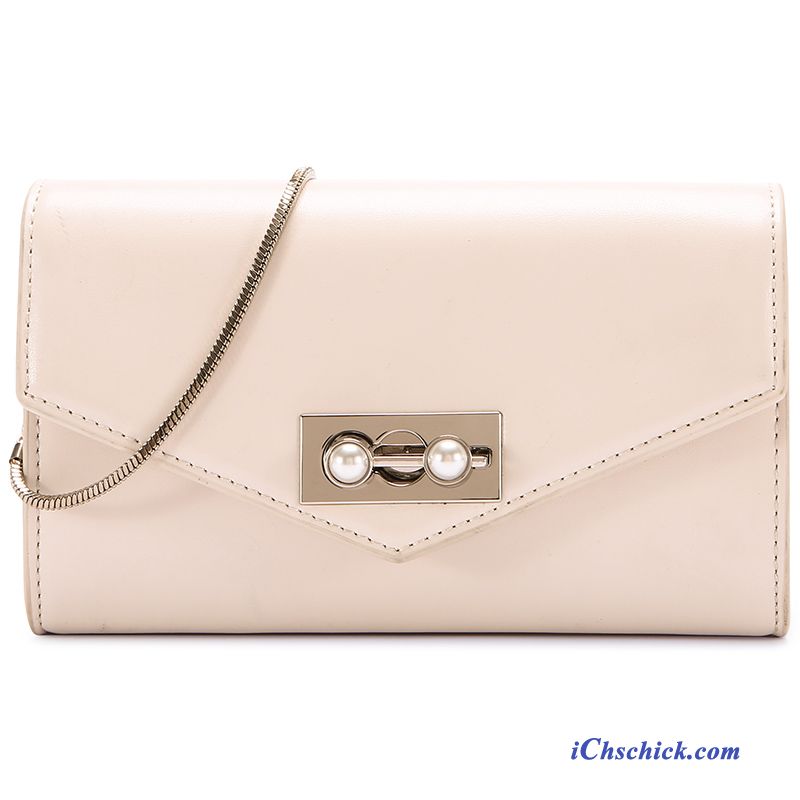 Taschen Umhängetaschen Unterarmtasche Klein Messenger-tasche Trend Kette Weiß Beige Günstig