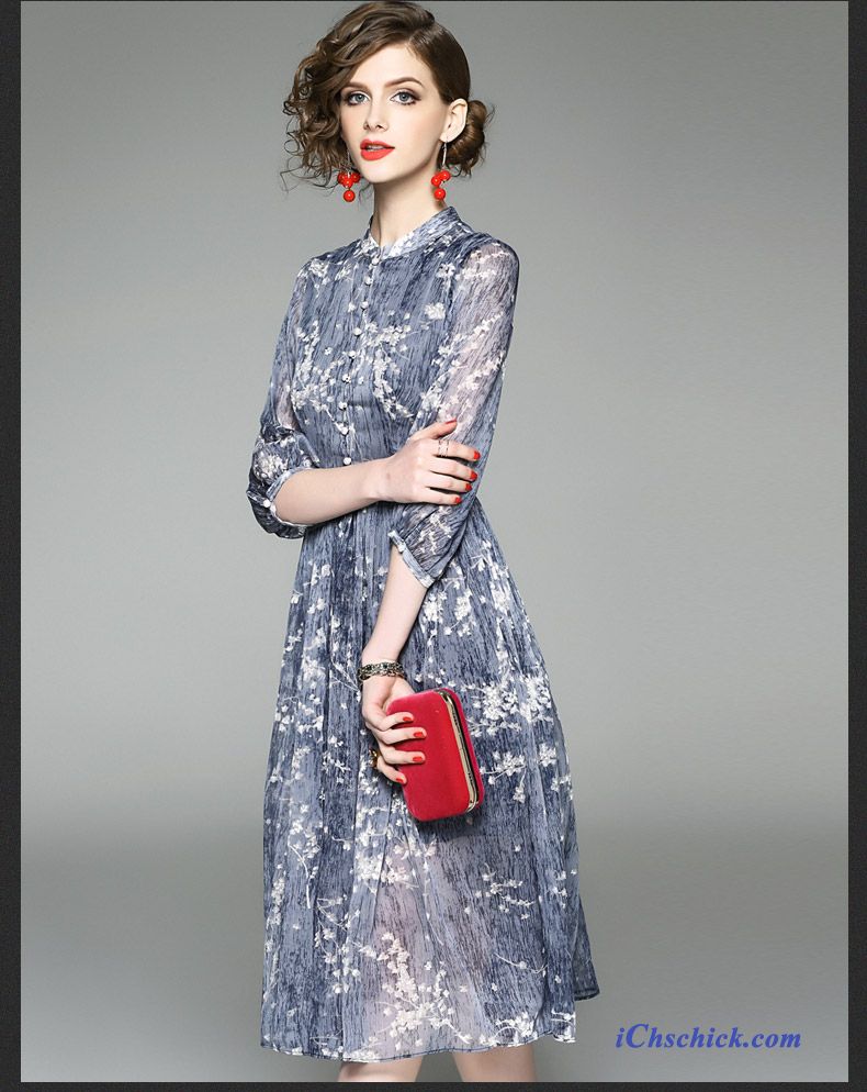 Kleid Lang Dunkelblau, Sommerkleider Frauen Billig