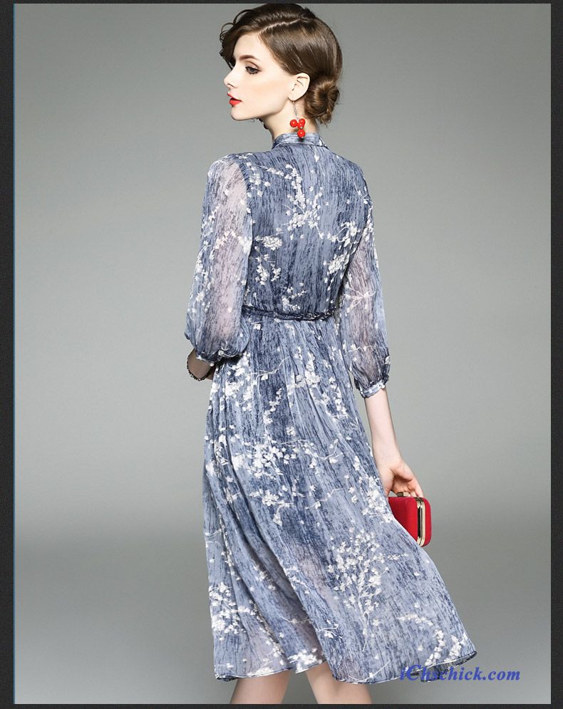 Kleid Lang Dunkelblau, Sommerkleider Frauen Billig